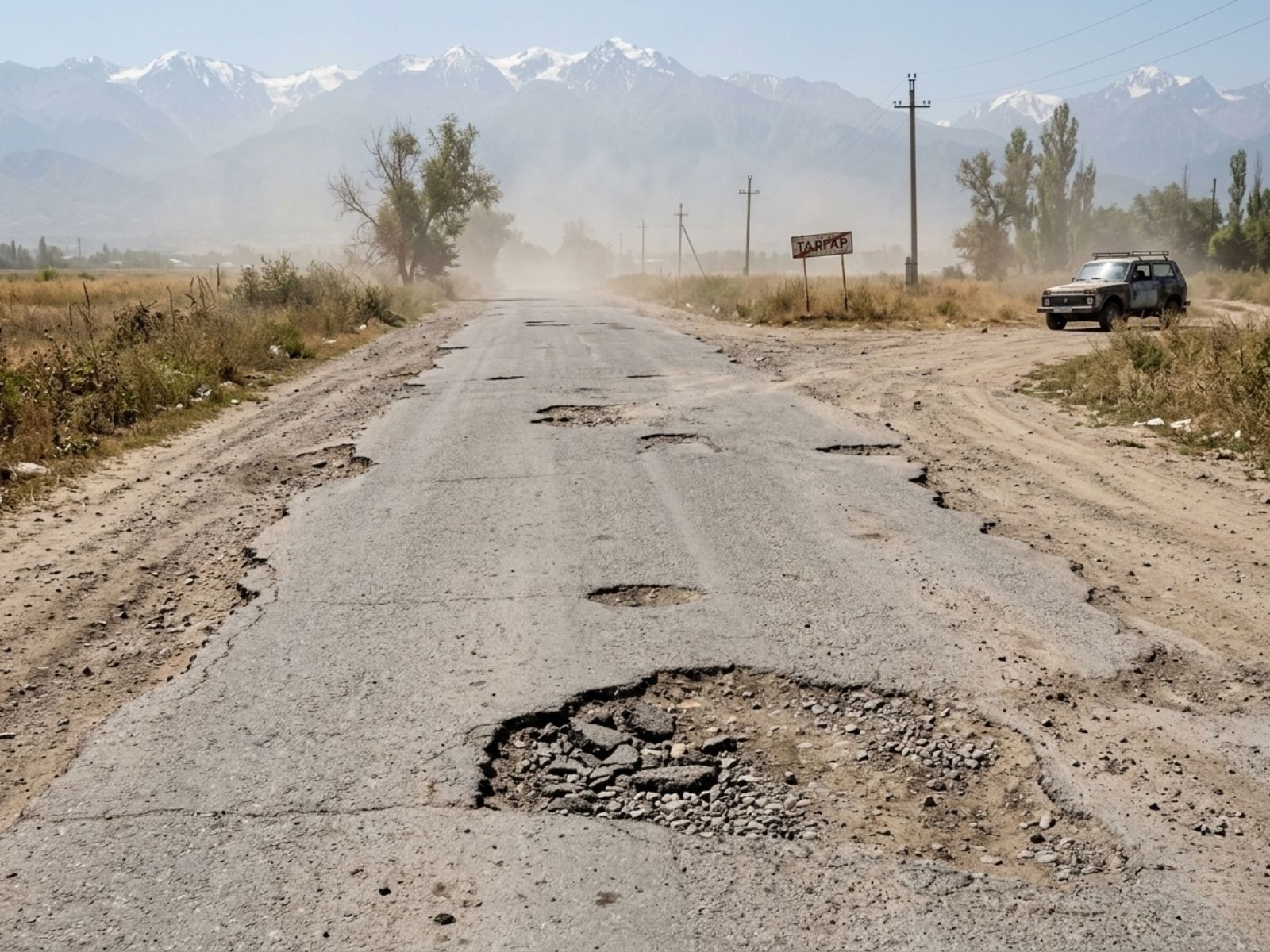 До: Ремонт дорожного покрытия